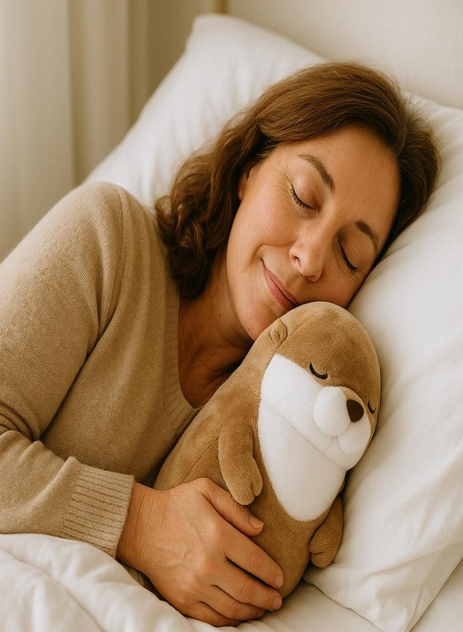 WEIGEDU Otter Stuffed Animals Sleeping Plush Toys with Embroidered Eyes for Boy Girl Kids Birthday Christmas Bedtime Gifts, 12 inches - Image 2